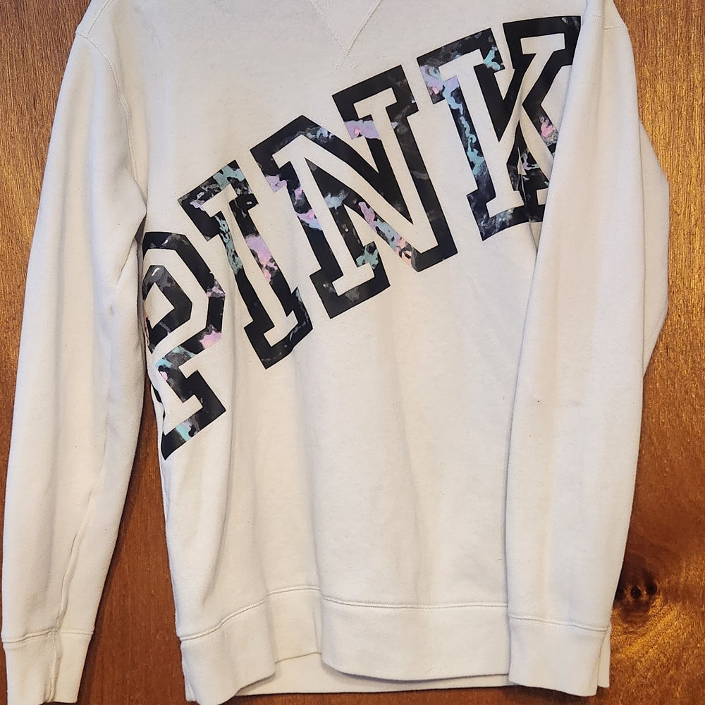 Victoria's Secret Pink White Crewneck Sweatshirt XS